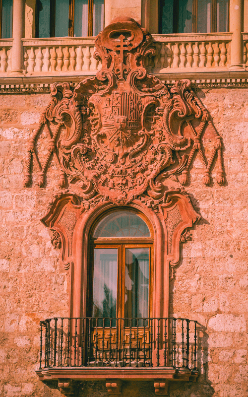 Picture of a window of the University of Alcala. Alcala de Henares, Spain